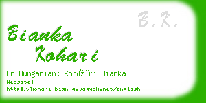 bianka kohari business card